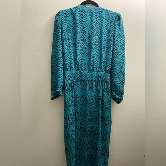 Vintage French 80s Herle Folle Paris Animal Tiger Print Dress - Picture 7 of 8